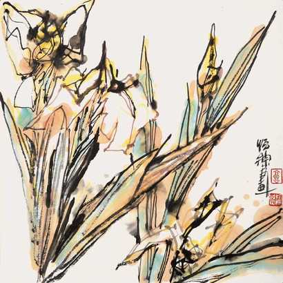 郭怡宗 花卉 镜心